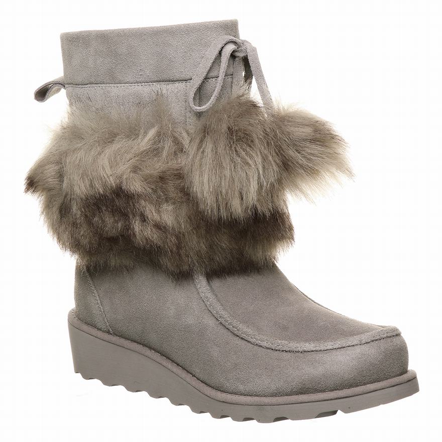 Bearpaw Arden Ankle Boots UK - Women's Boots Grey ||CJQZLA-450||